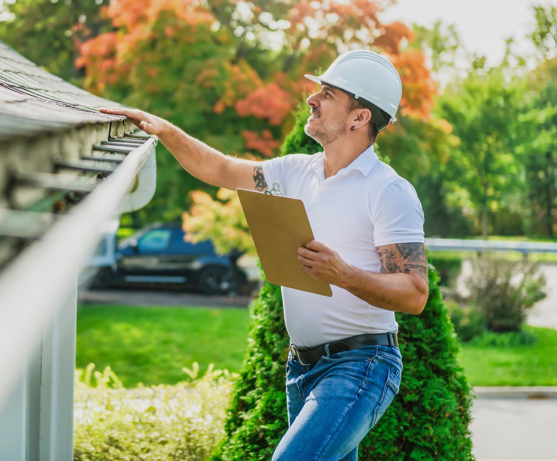Building and pest inspector assessing a property