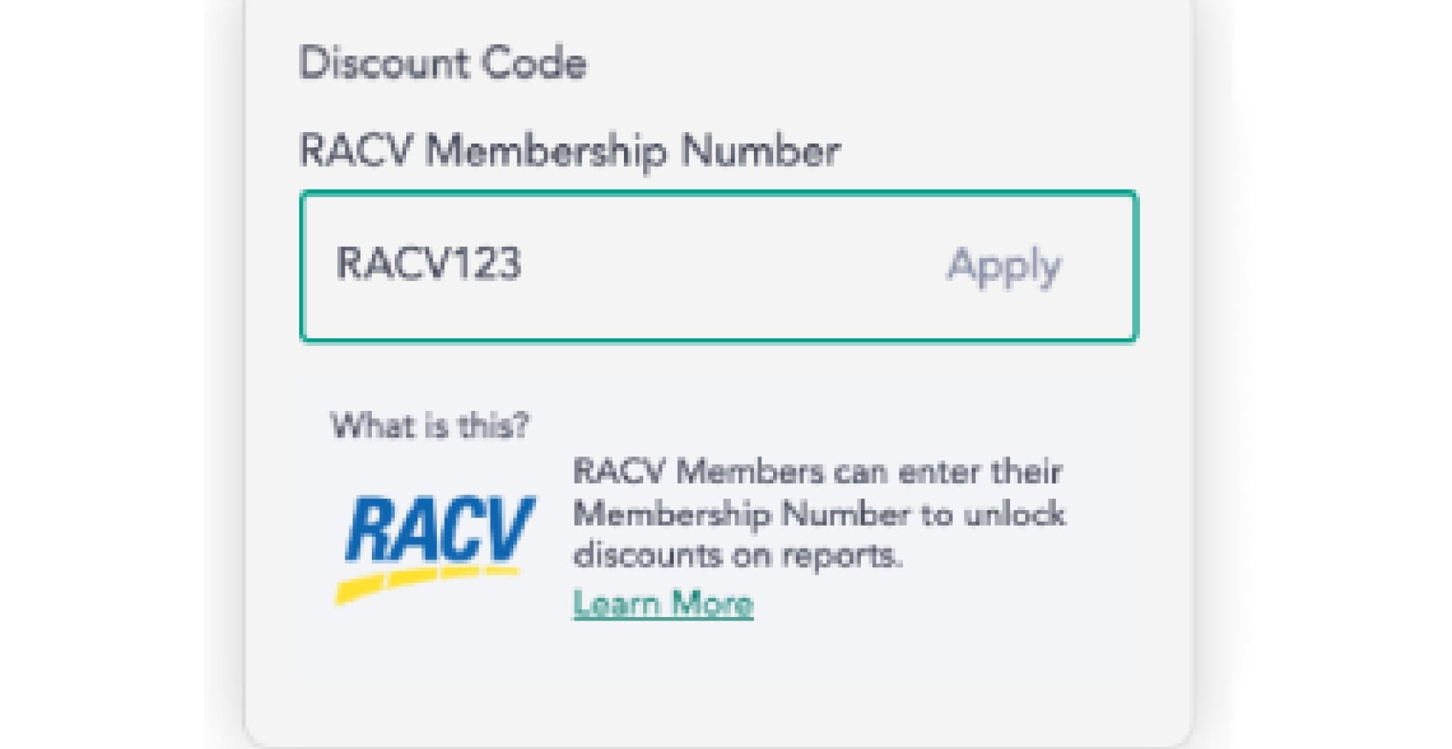 Enter RACV membership number